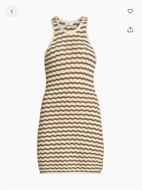 A.L.C. Kendra Striped Crochet Minidress — White & Brown